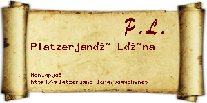 Platzerjanó Léna névjegykártya